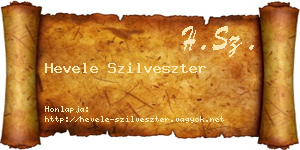 Hevele Szilveszter névjegykártya
